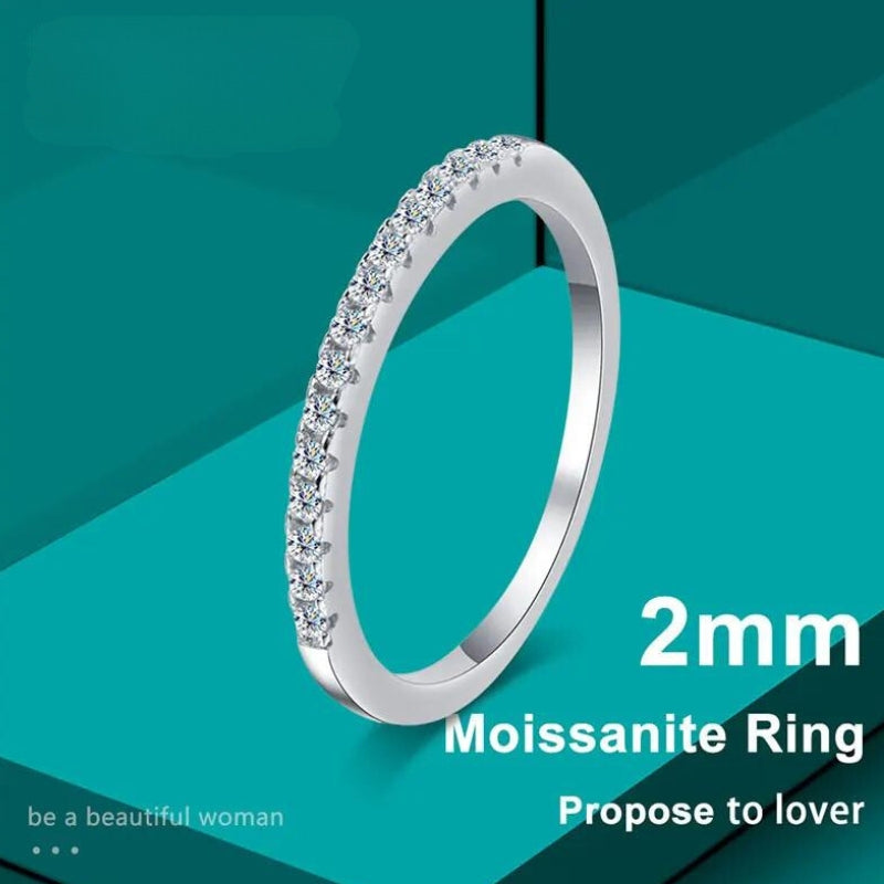 2mm Moissanite Eternity Band - 925 Sterling Ring