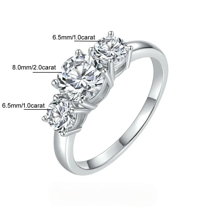 D VVS1 4CTW Moissanite Diamond Ring