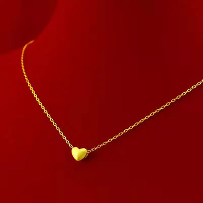 Solid Gold Heart Pendant with 18K AU750 Chain