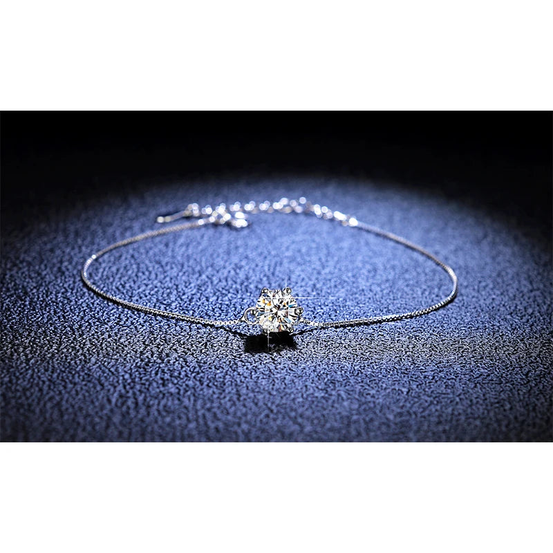 1ct Moissanite Diamond Sterling Silver Bracelet