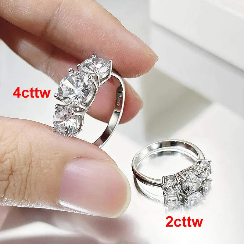 D VVS1 4CTW Moissanite Diamond Ring