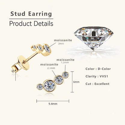 Moissanite Diamond Stud Earrings