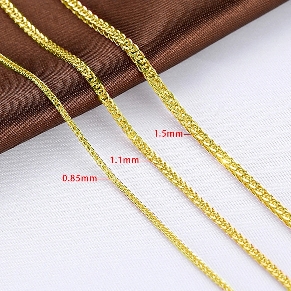 18K Solid Gold Diamond Cut Chopin - Chain Necklace