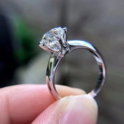 5 Carat Moissanite Round Six-Prong Ring