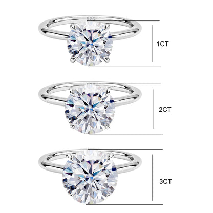 Moissanite Solitaire Ring - Yellow/White Gold