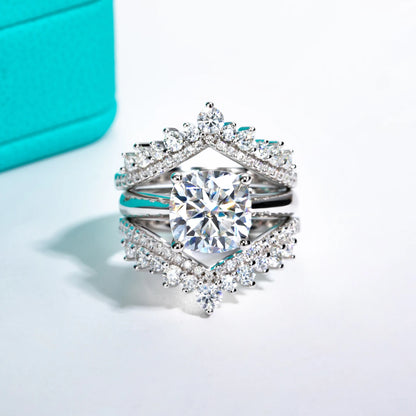 3.5ct D Color Cushion Cut Moissanite Ring