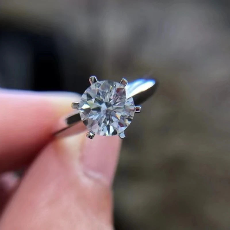 5 Carat Moissanite Round Six-Prong Ring