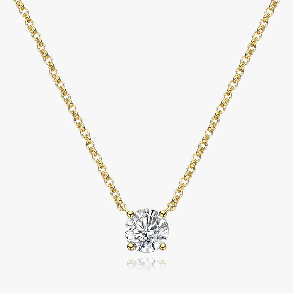 1 Ct Round Cut Moissanite Necklace