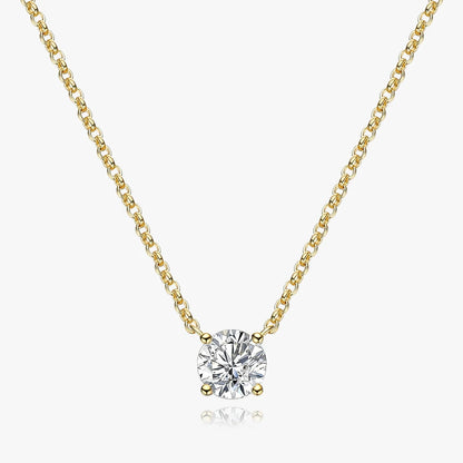 1 Ct Round Cut Moissanite Necklace