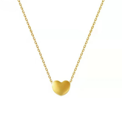 Solid Gold Heart Pendant with 18K AU750 Chain