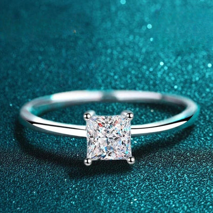 0.6 Carat Princess Moissanite Engagement Ring