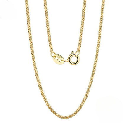 18K Solid Gold Diamond Cut Chopin - Chain Necklace