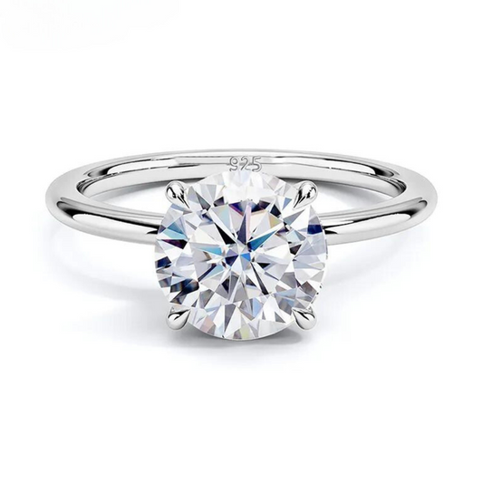 Moissanite Solitaire Ring - Yellow/White Gold