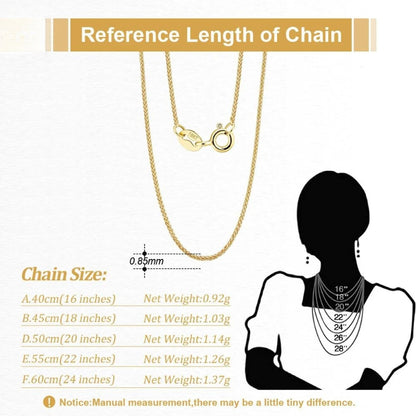 18K Solid Gold Diamond Cut Chopin - Chain Necklace